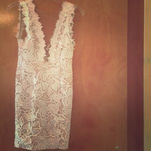 Sexy white and petal pink dress